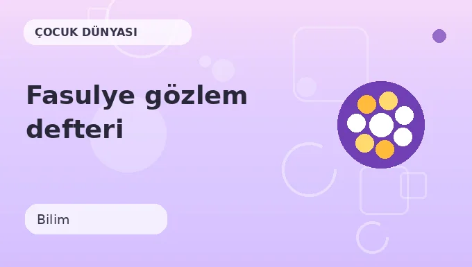 Fasulye gözlem defteri etkinliği