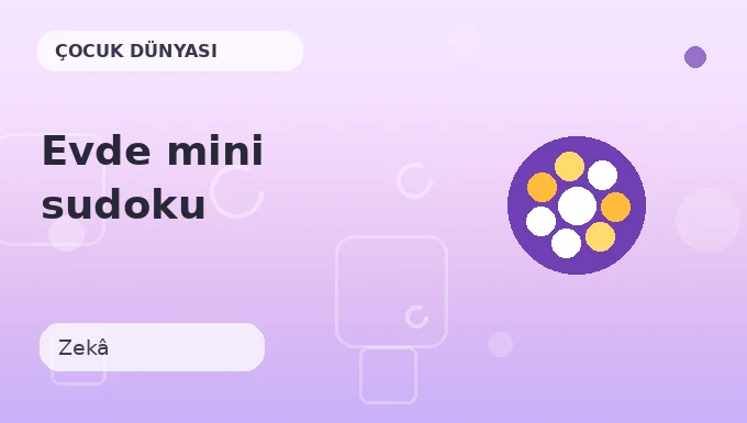 Evde mini sudoku etkinliği