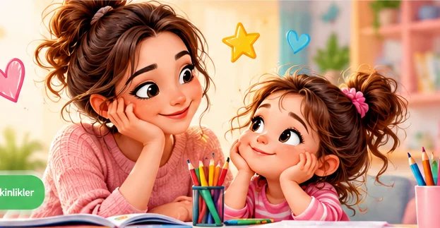Birlikte öğrenen anne ve çocuk